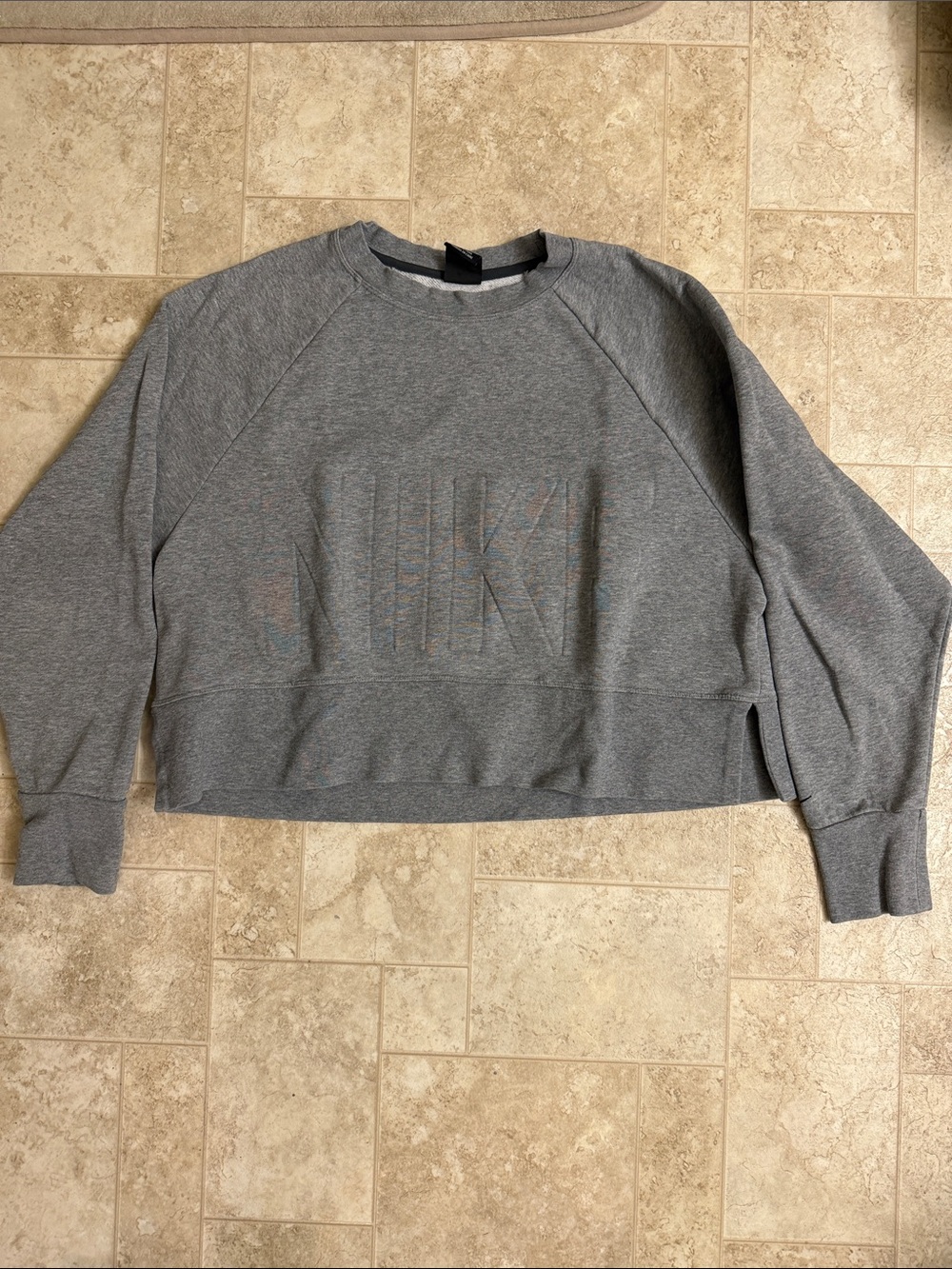 Nike Gray Cropped Crewneck Sweatshirt